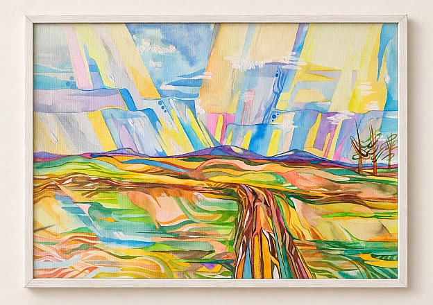 Буковина. Папір, акварель, металік акрил. 30*40 - на we.ua